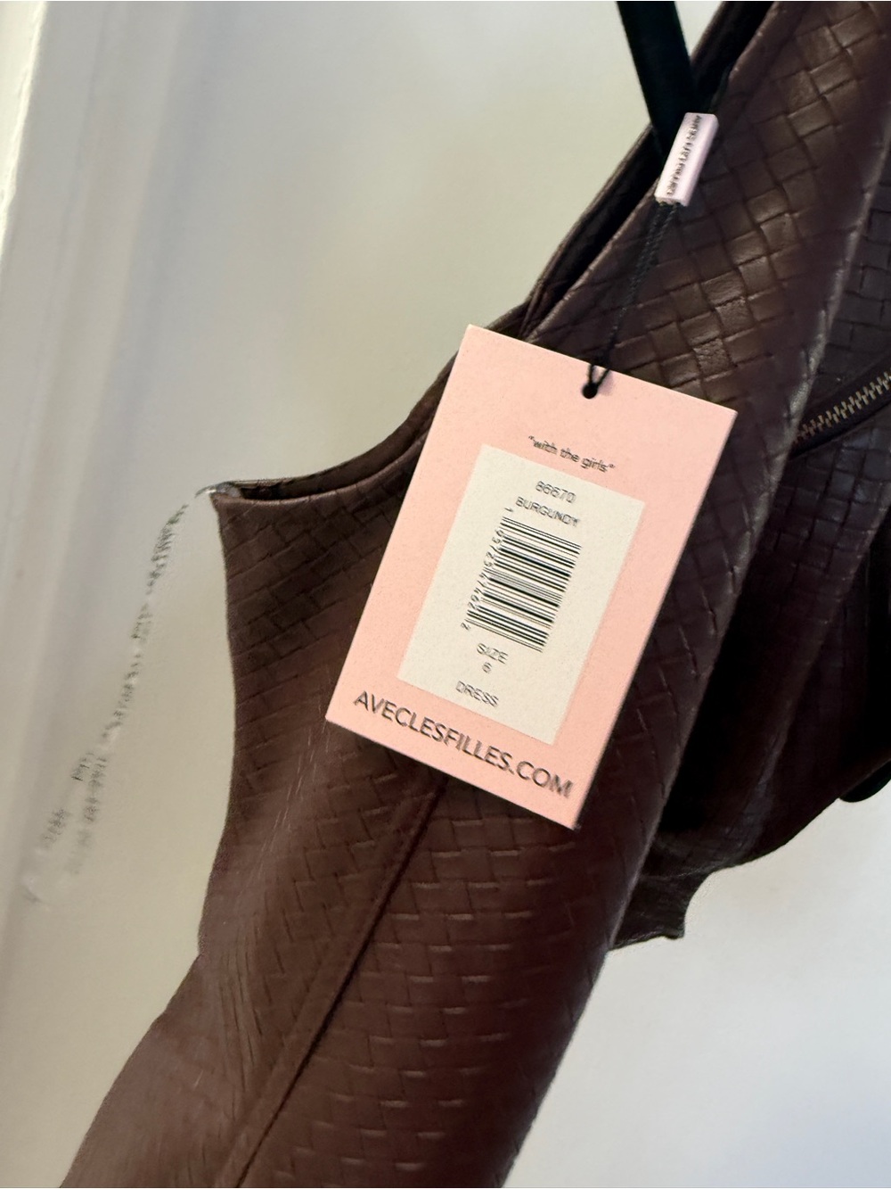 Avec Les Filles Faux Leather Racer Neck Mini Dress - Picture 3 of 3